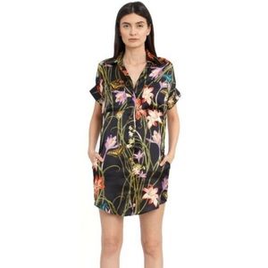 Hark and Hammer The Silk Shirt Dress + Botanica Black.
Size S